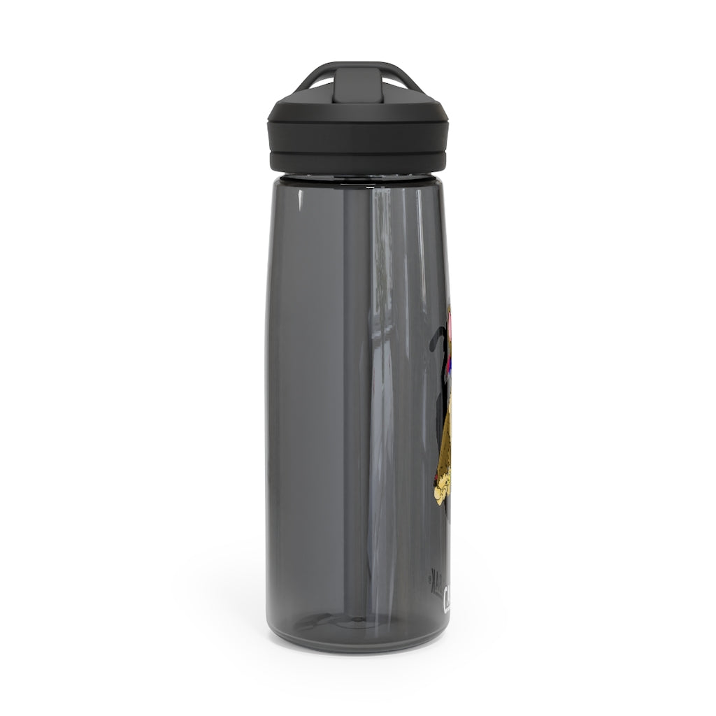 Moonki CamelBak Eddy® Water Bottle in 20oz and 25oz sizes, showcasing its durable Tritan™ material and spill-proof design.